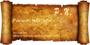 Parsch Násfa névjegykártya
